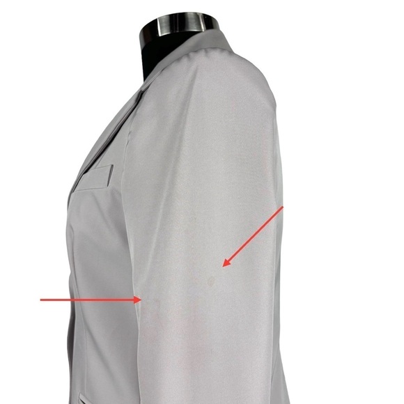 THEORY BEIGE NOTCHED COLLAR DOUBLE BUTTON DOWN STRETCH BLAZER JACKET - Picture 14 of 15